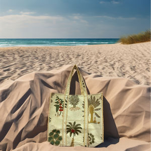 Sacs fourre-tout de week-end en coton faits à la main, fermeture à glissière, couleur unie, matelassés, grande capacité, sac à bandoulière pour les courses - Product Image 4