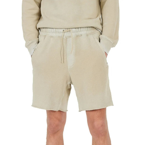 Pantalones Cortos Bermuda para Hombre, Color Beige, 100% Algodón, Cintura con Cordón, Color Sólido, Bolsillos, Corte Medio, Tejido Transpirable, Cierre Frontal Rápido - Product Image 3