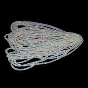 Perles Rondelle lisse d'opale éthiopienne 3-5mm opale blanche pour la fabrication de bijoux perles d'opale éthiopienne naturelle - Product Image 1