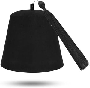 Shriners Masonic Fez <b>Hat</b> with Rhinestones and Gold Bullion Threads Fez <b>Hat</b> with Tassel Holder - Product Image 5