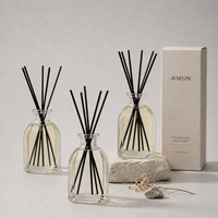 AIKUN Pengiriman Tiga hingga Tujuh Hari Pabrik Kemasan Kustom Premium Ramah Lingkungan Reed Diffuser untuk Hadiah Musiman Grosir