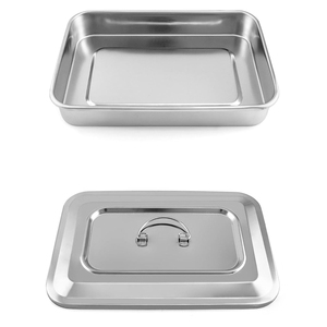 Plateau pour instruments médicaux en acier inoxydable de qualité chirurgicale avec couvercle, certifié CE, pour utilisation en salle d'opération, boîte de rangement - Product Image 6