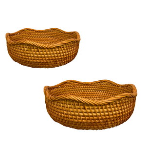 ตะกร้าหวาย/ถาดหวายทำมือ คุณภาพพรีเมียม เป็นมิตรกับสิ่งแวดล้อม สำหรับใช้ในบ้าน ห้องครัว ห้องซักผ้า - Product Image 1