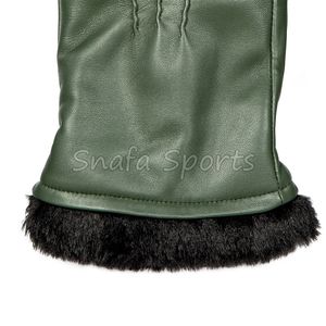 Gants de ski en cuir pour l'hiver, mitaines chaudes doublées de polaire, gants isolés pour l'extérieur - Product Image 4