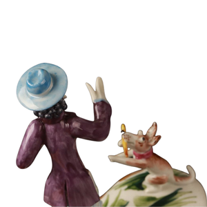 Figurine vintage de Meissen avec personnage et chien, en porcelaine faite à la main, environ [taille/longueur - indiquer si possible] Modèle H15cm G-2291 Jouets N° d'article 2586 - Product Image 3