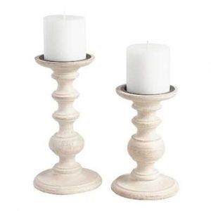 Rustic Wooden Pillar <b>Candle</b> Holder <b>Set</b> Handcrafted Farmhouse Decorative Wood Taper Stand for Wedding Centerpiece <b>Candle</b> Pillar - Product Image 5