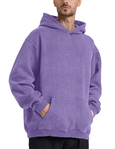 Sweat à capuche décontracté pour homme, coupe ample, en coton délavé, finition délavée à l'acide, tissu doux, confortable, style streetwear personnalisé - Product Image 2