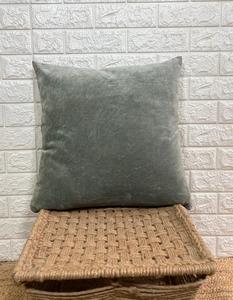 Funda de Cojín Cuadrada de Terciopelo Verde Sólido, Moderna, para Sofá - Product Image 4
