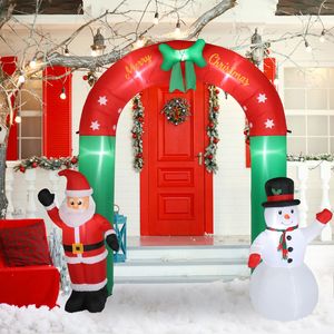 Arco Decorativo Festivo di 2,4 Metri con Babbo Natale e Pupazzo di Neve, 7 Luci, Decorazioni Gonfiabili per Esterni - Product Image 3