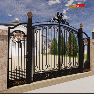 Puertas de Entrada Decorativas de Hierro Forjado para Casas con Valla de Jardín Personalizada y Diseño Elegante de Puerta de Entrada con Recubrimiento en Polvo - Product Image 6