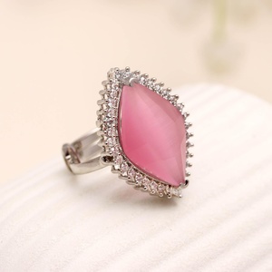 Rose Quartz Halo <b>Ring</b> 925 Sterling Silver Marquise Cut Pink Gemstone Elegant Statement <b>Ring</b> Gift for Her - Product Image 3