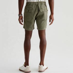 Shorts en jean délavé foncé pour homme, coupe droite, taille mi-haute, décontracté, pour l'été, en tissu de coton tissé, avec poches - Product Image 4