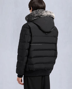 <b>Men's</b> Best Quality Polyester/Nylon Zipper Puffer <b>Jacket</b> Lightweight Street Style <b>Fur</b> Hood Warm Lining Water Windproof Outdoor - Product Image 3