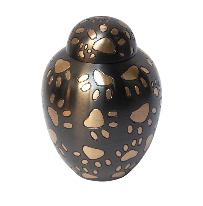 Brass Cremation Pet Urn 5 Grey