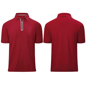เสื้อโปโลผู้ชายสีดำคุณภาพสูง ผ้าถักโพลีเอสเตอร์ ระบายอากาศได้ดี ซับเหงื่อ แขนสั้น สีพื้น ผลิตตามสั่ง - Product Image 6