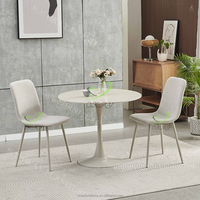 Ensemble de table à manger ronde moderne OKAY avec 4 chaises pour salle à manger