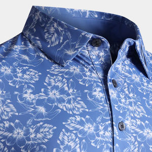 เสื้อกอล์ฟผู้ชายคุณภาพสูง ผลิตจากโพลีเอสเตอร์ผสมสแปนเด็กซ์ ระบายความชื้นได้ดี พร้อมรับสกรีนโลโก้ตามแบบ ODM แห้งเร็ว - Product Image 3