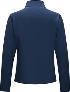 Chaqueta de forro polar azul marino para mujer, cuello alto, cierre de cremallera, chaqueta softshell cortavientos, ajuste ceñido, chaqueta térmica de punto, venta al por mayor - Product Image 2