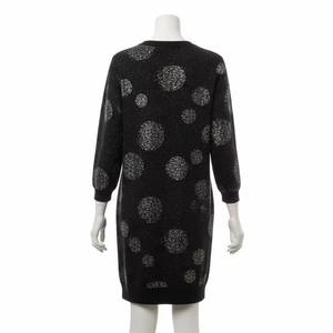 Robe décontractée élégante pour femmes en laine, tissu doux et chaud lavable, imprimé pailleté, manches longues, tenue d'hiver - Product Image 1