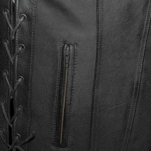 Chaleco de Cuero de Moda, Chaleco de Motociclista, Chaleco de Cuero Vacuno de Alta Calidad para Mujer en Venta - Product Image 6