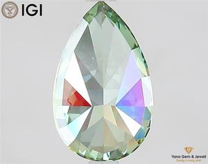 Diamante Cultivado en Laboratorio de 5.01 Quilates con Certificado IGI, Corte Pera, Color Verde Intenso, Claridad VVS2, para Centro de Collar - Product Image 3