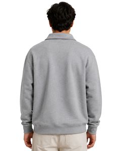 Light Gray <b>Men</b> Oversized Quarter Zip Sweatshirt <b>Pullover</b> Fleece Long Sleeve Casual Streetwear Sweater Custom Heavy Cotton Top - Product Image 2