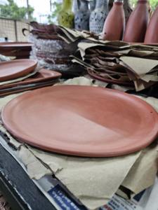 Plato de Postre de Barro Terracota Hecho a Mano, Ecológico, de Cerámica Natural, Apto para Lavavajillas, Duradero, Vajilla Tradicional India - Product Image 2