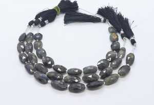 Perles ovales facettées en labradorite naturelle 6x14 MM, perles de pierre précieuse labradorite, perles ovales fantaisie facettées en labradorite de 7 pouces, en vrac - Product Image 2