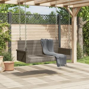 ม้านั่งชิงช้าหวาย PE สีเทาทนทาน ขนาด 46.9 x 22.0 x 18.9 นิ้ว สำหรับลานบ้าน - Product Image 3