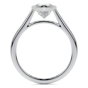 Pear Cut VVS1 Moissanite Bezel Set Engagement <b>Ring</b> Solitaire Wedding <b>Statement</b> <b>Ring</b> 18K Solid White Gold Proposal <b>Ring</b> For Her - Product Image 6