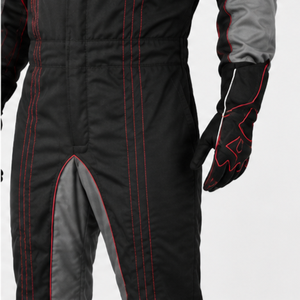 Men's <b>Black</b> Gray Full Sleeve Flame Resistant Quick Dry Windproof Racing Suit <b>All</b> Seasons Adult Motorcycle Wear - Product Image 6