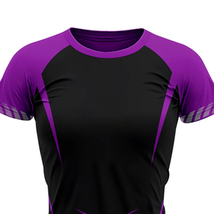 เสื้อเบสบอลผู้ใหญ่พิมพ์ลายแบบ Heat-Transfer ทันสมัย ตัดต่อสีได้ตามสั่ง ระบายอากาศได้ดี แห้งเร็ว คอกลม แขนสั้น ไซส์ใหญ่ - Product Image 3