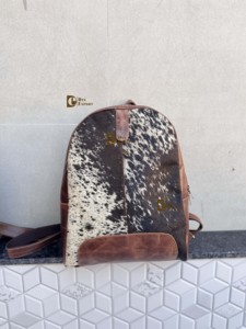 Genuine Leather Handmade Cowhide Fur Leather <b>Backpack</b> Rucksack High Quality Multi Uses <b>Backpack</b> Wholesale Bulk Product - Product Image 2