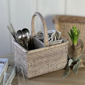 Cesta de Almacenamiento de Utensilios con Asa, Organizador de Cubiertos Tejido para Cocina, Mesa de Comedor, Encimera, Cesta Natural para el Hogar y Restaurantes - Product Image 6