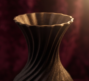 Jarrón de Metal Pesado con Forma de Flauta Espiral Única, Texturizado, para Decoración de Mesa, Suministros para Pedidos al por Mayor - Product Image 3