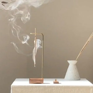 Minimalist Wooden Incense <b>Holder</b> with Brass Bracket Modern Round Design Incense Stick <b>Holder</b> Spa Incense <b>Holders</b> - Product Image 4