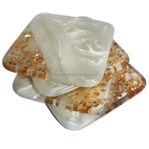 Sous-verres modernes en résine époxy à deux tons, verres élégants faits à la main, décor de table de designer artistique pour les espaces de repas et de vie - Product Image 6