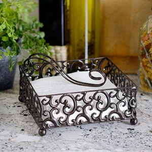 Boîte à mouchoirs en métal blanc et or ornée avec support pour téléphone pour une décoration coordonnée, disponible au prix de gros - Product Image 6