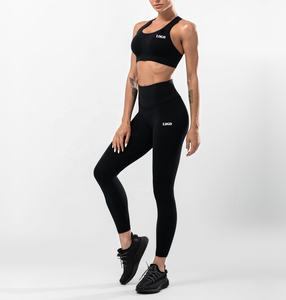 OEM Ribbed Seamless Solid Yoga <b>Clothing</b> Set for <b>Women</b> Breathable Fabric Flexible Fit <b>Plus</b> <b>Size</b> Available Multiple Colors 2-Piece - Product Image 1