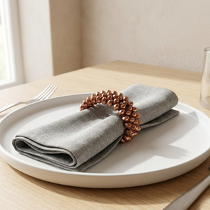 Anneaux de serviette en fer Ghungroo, finition métallique, design élastique, décoration de table, accessoires de mariage, porte-serviettes décoratif - Product Image 3