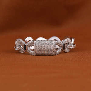 Bracelet de luxe en argent S925 avec moissanite, maillons ronds micro-pavés, plaqué rhodium, design géométrique pour femme, usage quotidien - Product Image 4