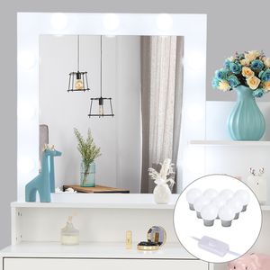 FCH-Taburete acolchado grande blanco para tocador, mesa de maquillaje, LED 9 bombillas, 3 estantes de almacenamiento, 4 cajones, tocador para dormitorio de mujeres y niñas - Product Image 2