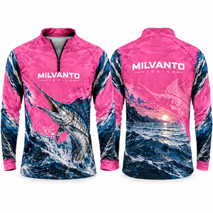 <b>Pink</b> Custom <b>Men</b>’s Fishing <b>Shirt</b> UPF 50+ UV Protection Quick Dry 100% Polyester Sublimation Long Sleeve Fishing Jersey For <b>Men</b> - Product Image 1