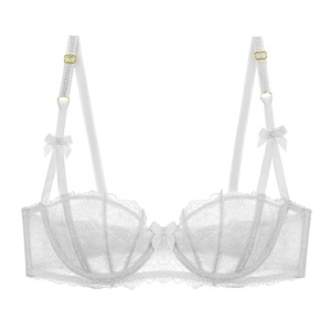 Women's White Underwire Full Cup Bra Lace <b>Trim</b> Adjustable Straps Back Closure Elegant Everyday Wear - Product Image 1