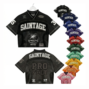 100% Cotton Breathable Hip Hop Mesh Sublimation Custom Brand Name Logo Design Team Name Number Dropped Shoulder Top OEM Custom - Product Image 1