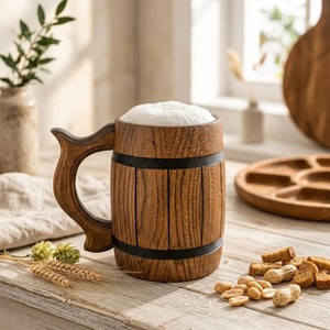 Vaso de chupito de madera y acero inoxidable estilo vintage - Apto para lavavajillas y ecológico para fiestas - Product Image 6