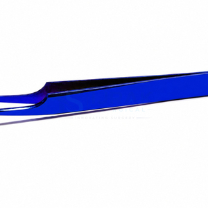 Pinzas Angulares Quirúrgicas Azules Ijrak para Pestañas, Punta Fina, Acero Inoxidable Suave y Duradero, Herramienta de Precisión de 10 mm para Pestañas de Volumen, Belleza - Product Image 2