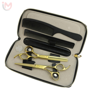 Ensemble d'outils de coiffure professionnels avec ciseaux bleus et peignes, kit de barbier en métal durable pour salon et usage domestique - Product Image 5