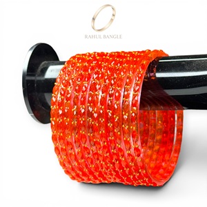 Pulseras de Perlas de Cristal Naranja Premium Chapadas en Oro de Cachemira de Alta Calidad para Bodas de Mujeres a Precio de Mayoreo - Product Image 5