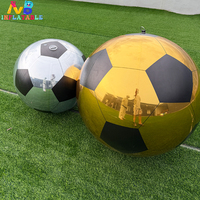 Ballon de football miroir gonflable or et argent, personnalisable, réfléchissant, pour événements et expositions commerciales